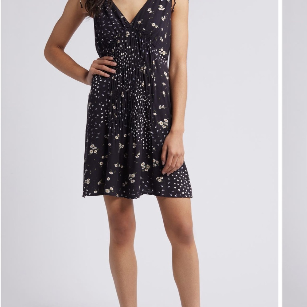 Free People Mini Floral Tie Shoulder Dress